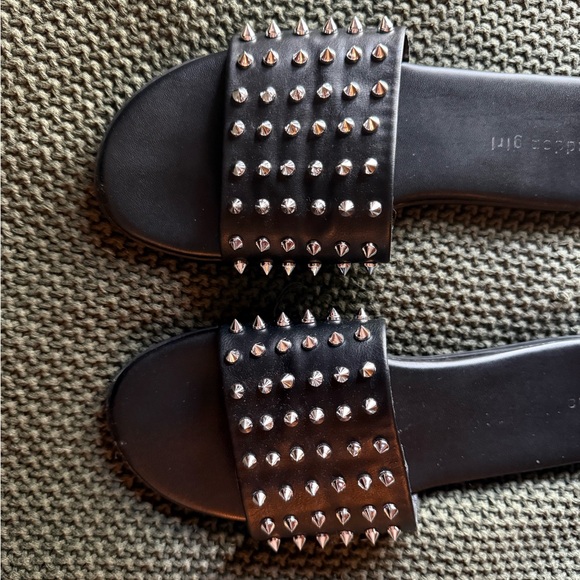 Madden Girl Black and Silver Studded Sandals - Picture 2 of 4
